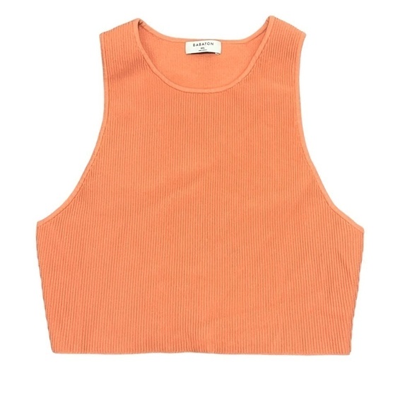 Babaton Sculpt Knit Racer Cropped Tank in coral - size 2XL - Picture 4 of 9
